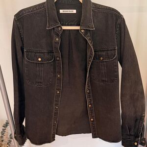 Brooklyn Tailors Black denim shirt jacket with button-up front